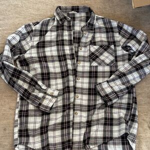 LA MIEL Black and White Plaid Button-Down Shirt